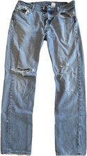 Y2K Vintage Levi's 501 Men's Blue Denim Jeans Distressed Straight Sep 2002