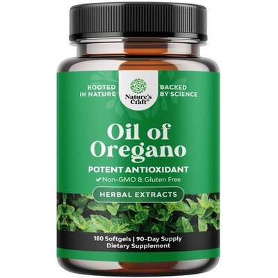 Wild Oregano Oil Softgels - Super Concentrated for Gut Heart Detox 180ct