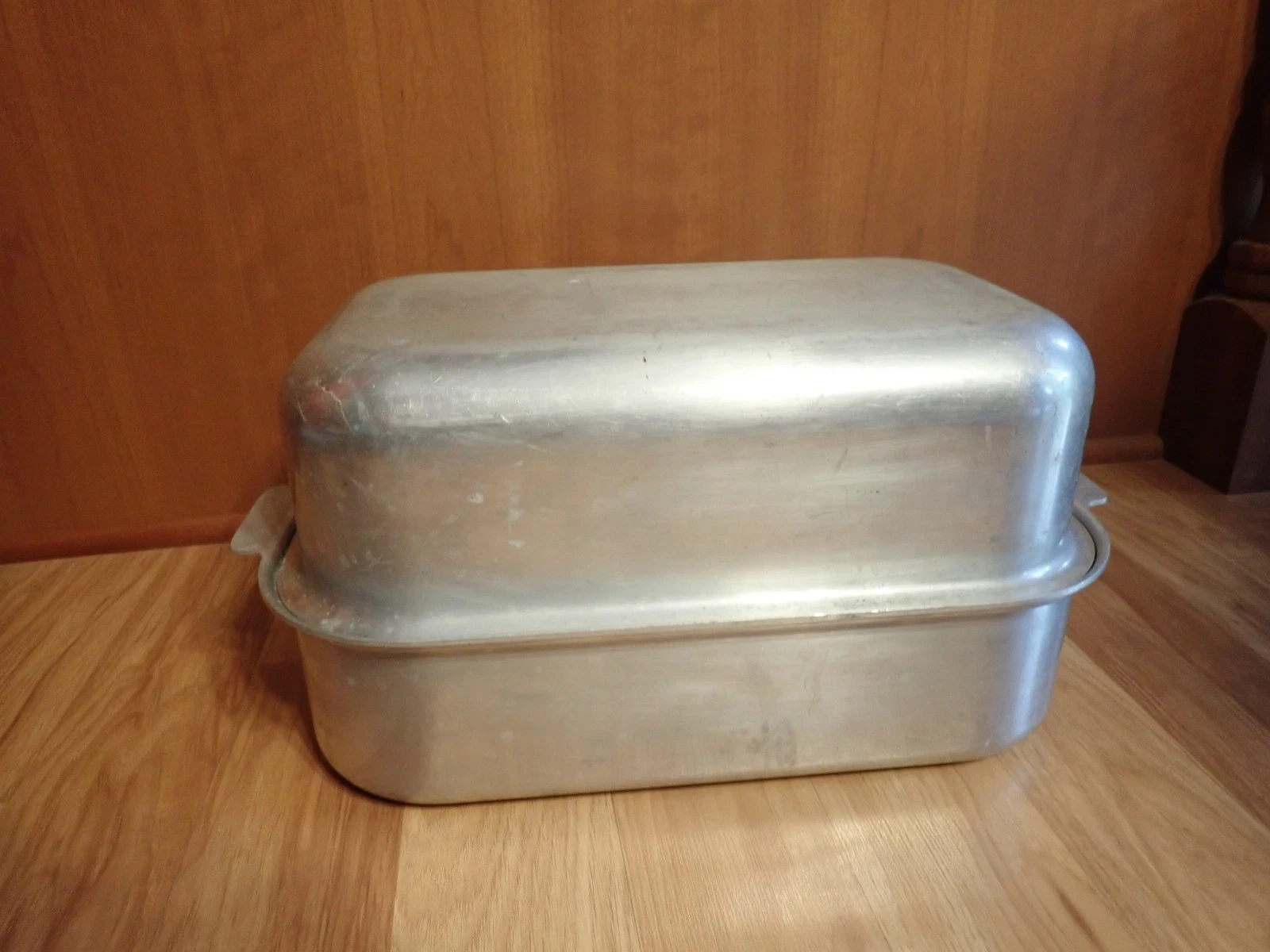 Vtg Kitchen Craft Aluminum Roasting Pan High Dome Lid RARE 16"x9.5"x8" Inside