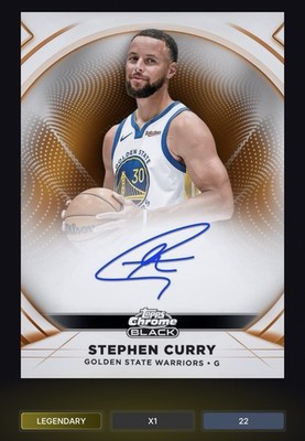 DIGITAL 2026 Topps Chrome Black Stephen Curry Auto Orange Ivory /25 Legendary