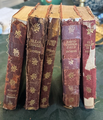 #ad 5 Tragically Abused Antique Dickens Books Neilson’s New Century AS IS Dreadful $5.00