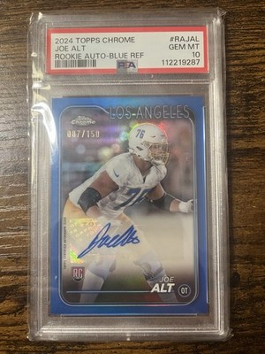 2024 Topps Chrome - Rookie Autographs Joe Alt #RA-JAL Blue Refractor /150 PSA 10