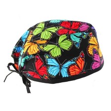 Butterfly Doctor Nurse Scrub Cap Colorful Surgical Hat Women's