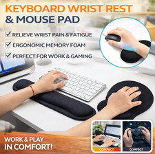 Keyboard Mouse Wrist Rest Set Memory Foam Gel Support Ergonomic Cushion