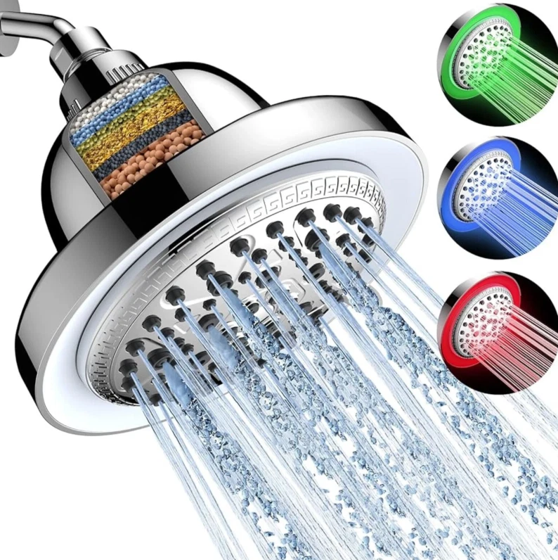Settings High Pressure shower Head with Filter, Handheld Rainfall Combo