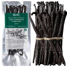 Madagascar Vanilla Beans Grade A Vanilla Pods for Making Extract, Whole 5" - 7" 
