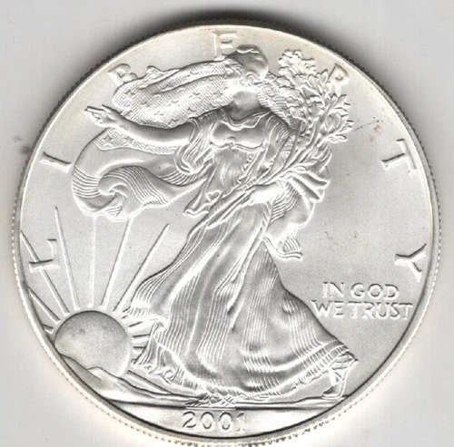 2001 WALKING LIBERTY AMERICAN EAGLE .999 FINE SILVER DOLLAR COIN 1oz. $1 USA