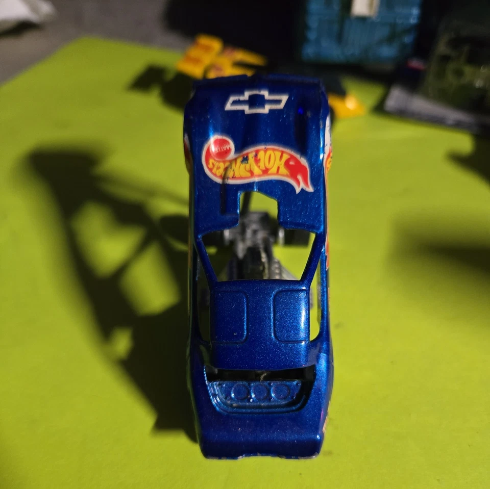 De colección 1977 Hot Wheels Pontiac Firebird Coche Divertido Azul Error Chevy Logo Diecast Mt Foto 2 de 4