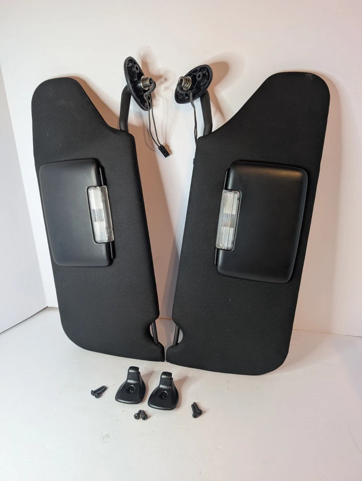 2011-2014 Dodge Avenger Driver & Passenger Side Sun Visor Pair Set Black Lighted Foto 2 de 4