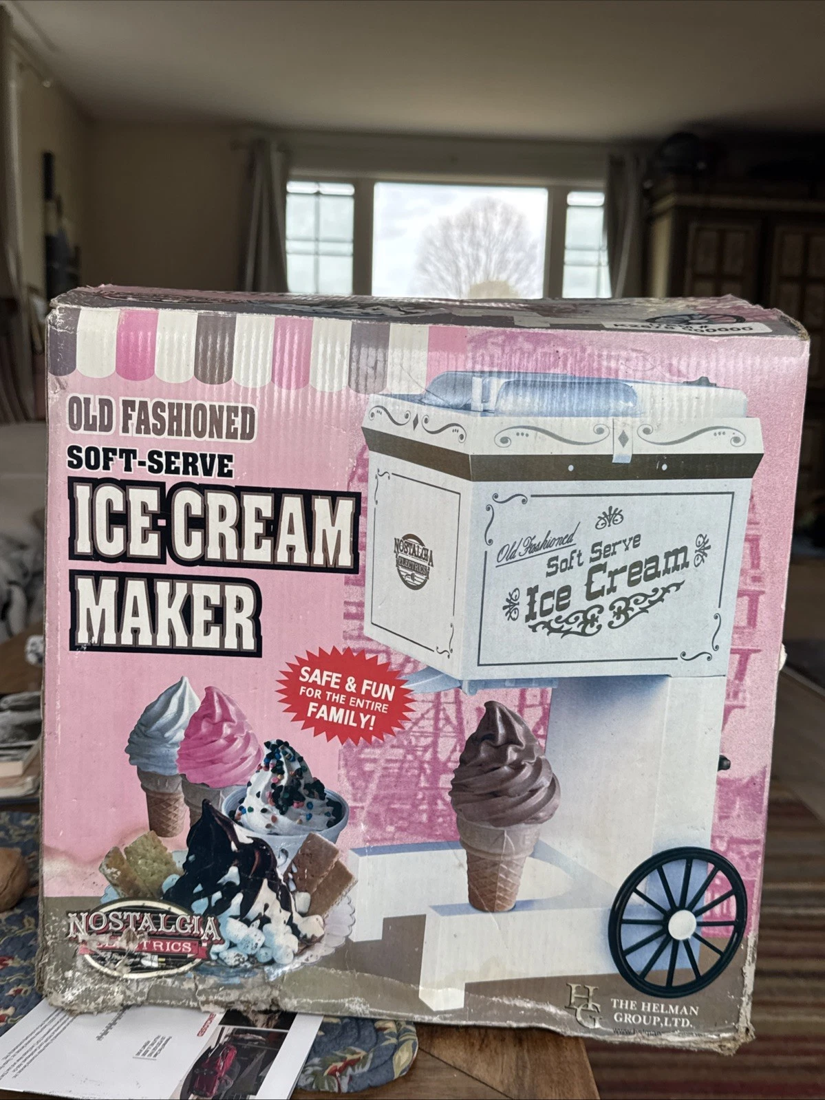 Rare Vintage Nostalgia Old Fashion Ice Cream Maker Cart Electric