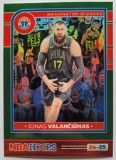 2024-25 NBA Hoops Jonas Valančiūnas Green Prizm #229 Washington Wizards