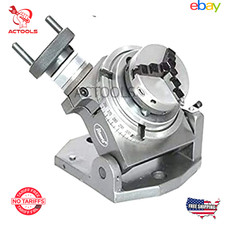 4" Rotary Table Tilting 100mm And 65mm Self Centering Chuck  Back Plate  Tnuts