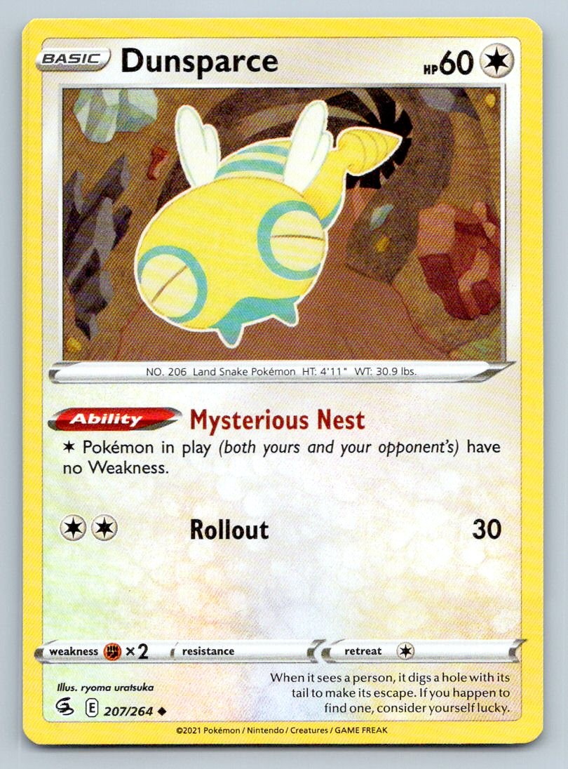 Pokemon Dunsparce Fusion Strike FST UC 207/264 LP