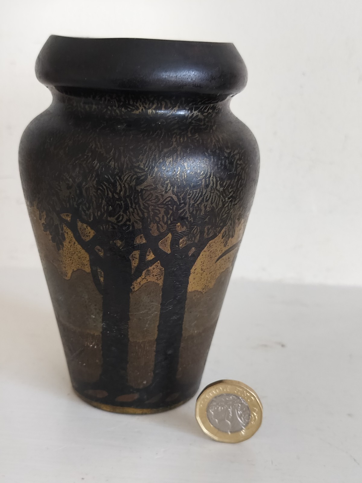 Vintage brass vase Scandinavian Eskilstuna Ornamentiki Sweden