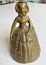 Bronze Antik Glocke Tischglocke Dame Messingskulptur Handglocke Klingel Messing