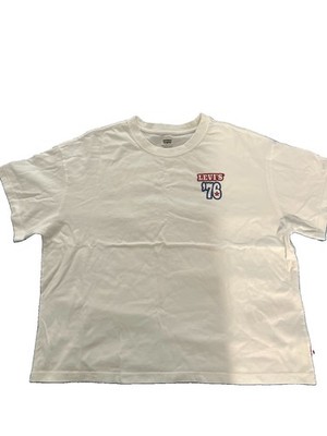 Levi's USA 76 Tour Eagle Graphic Logo White Crew Neck Short Sleeve Women M