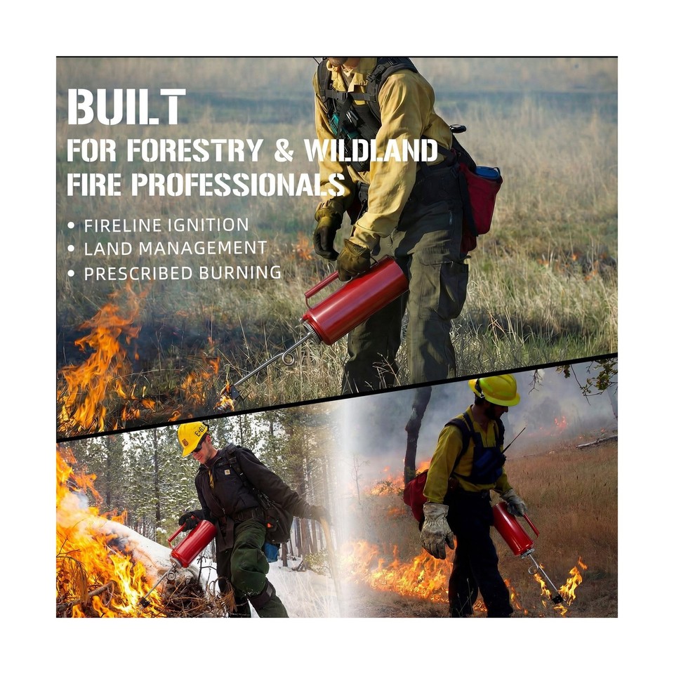 5L Double-Bottom Drip Torch for Burning, Ideal for Forestry & Wildland ...
