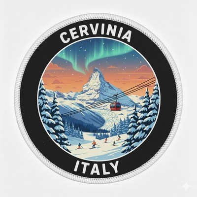 3'' Cervinia ITALY Ski Skiing Snowboard Dyed  Patch Badge 