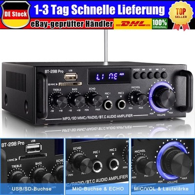 1200W Verstärker Stereo Amplifier HIFI Digital Bluetooth FM USB Vollverstärker
