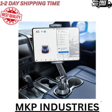 Tablet Holder for Car for iPad Cup Mount with 1.57"Depth Large Clamp 15"Height