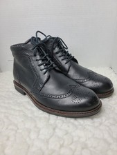 ECCO Findlay Low Cut Lace Up Men's Boots Sizs 6 US Black Leather Wingtips Shoes