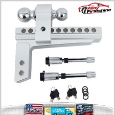 12500 Lb 8 Drop 2 Receiver Adjustable Towing Hitch Dual Ball Mount Trailer New