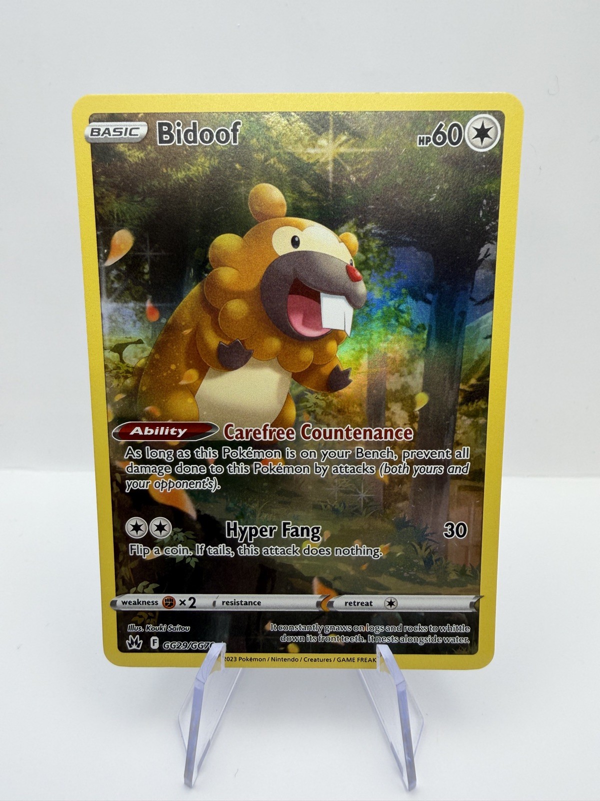 Pokemon TCG SWSH Crown Zenith Bidoof GG29/GG70 Gallery Full Art NM