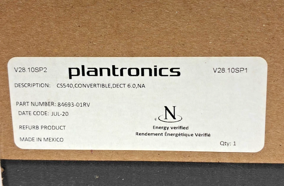 Plantronics CS540 Wireless Headset Convertible DECT 6.0 System Black  84693-01RV - Image 2 of 3