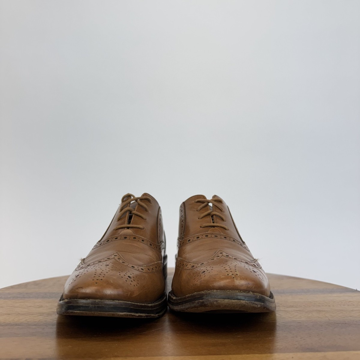 Mens Cole Haan Modern Classic Wingtip Brown Leather Dress  display picture 2
