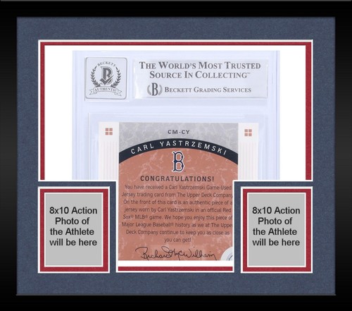 Framed Carl Yastrzemski Red Sox Signed 2005 Upper Deck Sweet CM-CY BAS 9/10 Card