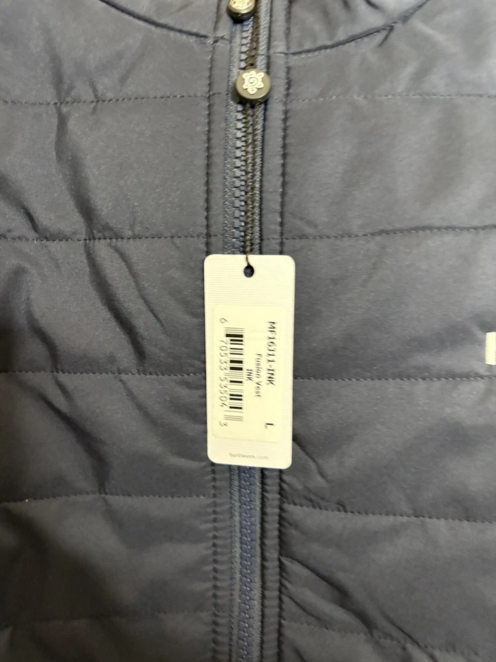 Turtleson Vest Mens Large Blue Full Zip Quilted Golf Performance Stretch - Image 2 of 3