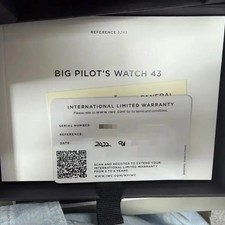 IWC Big Pilot 43mm Black Dial Men's Watch with Leather Strap, Box & Guarantee