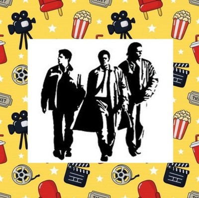 SUPERNATURAL, SAM DEAN UND CAS, SILHOUETTE VINYL AUFKLEBER, TV SHOW, SERIE 8''