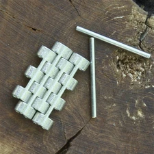 Last 2! Two spare frosted finish steel links for vintage NSA watch bracelet NOS