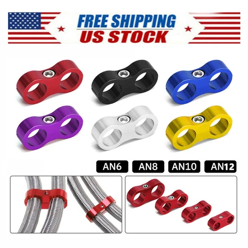 4PCS Hose Separator Clamp Bracket Adapter 6AN 8AN 10AN 12AN for Oil Fuel Line