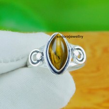 Tiger's eye Gemstone ring 925 sterling silver handmade Gift US size 5 to 10