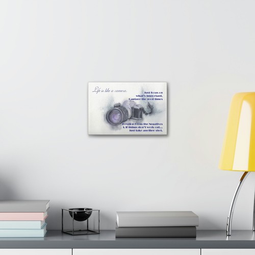 Home Decor - Life Is Like a Camera Purple Canvas Stretched, 1.5'' | eBay