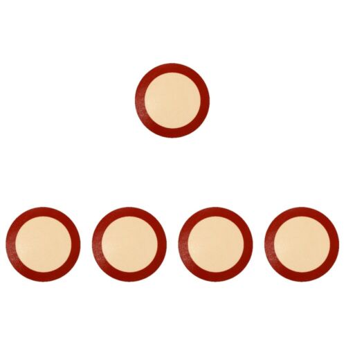 5 Pieces Rouge Tapis Cuisson Sets Table En Silicone - Photo 1/12