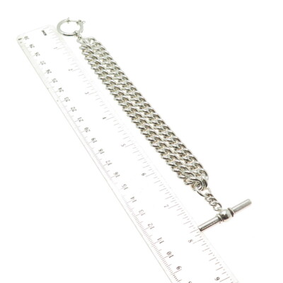 RALPH LAUREN 925 Sterling Silver Vintage Double Curb Link Bracelet