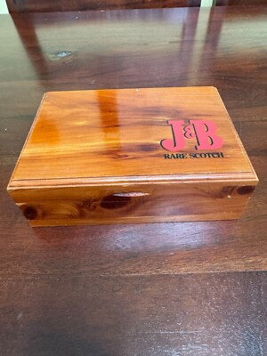 J&B SCOTCH PLAYING CARDS IN WOODEN BOX- NEW SEALED CARDS