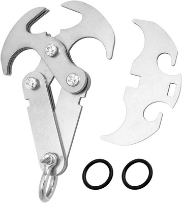 Stainless Steel Large Grappling Hook,Heavy-Duty Outdoor Carabiner 