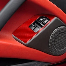 For Mitsubishi Eclipse 2006-2012 Red Carbon Fiber Window Lift Switch Panel Cover