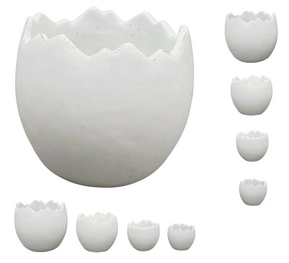 Ei "MITE" Eierschale Blumentopf 4 Größen Ostern shabby weiß Deko-Pflanztopf - Bild 1 von 1