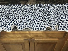 RARE PIERRE DEUX~SOULEIADO~CUSTOM WINDOW VALANCE~81”W TISSU~BLUE&WHITE