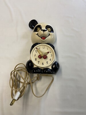 Vintage ALLIED MFG. CO Model-B-1 Panda Bear Wall Clock-Kit-Cat Klock