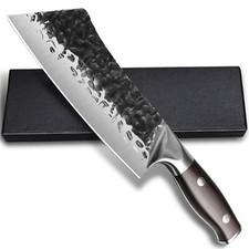 Cleaver Knife Hand Forged Kitchen Knife Hammered High Carbon Steel Chef's Knife