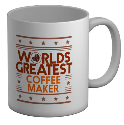 Worlds Greatest Coffee Maker Becher flach weiß Latte Espresso Liebhaber 11oz Tasse Geschenk