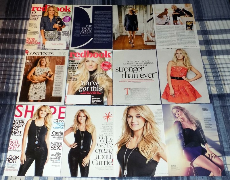 CARRIE UNDERWOOD 40+ REDBOOK SHAPE COSMO MAGAZINE PHOTO SCRAPBOOK CLIPPINGS