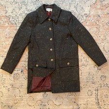 Timberland Women’s Size 2 Wool Blend Button Down Trench Coat Mid Length Gray