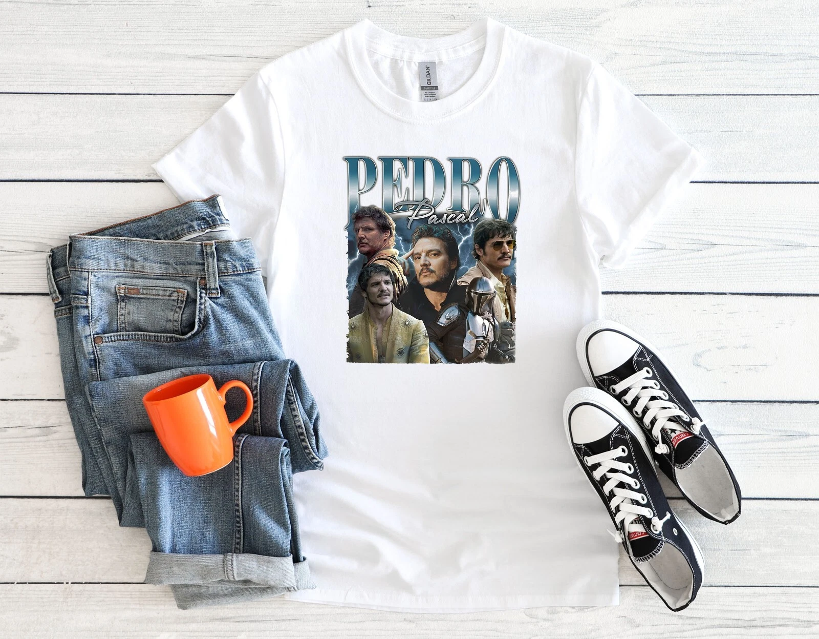 Pedro Pascal T-Shirt Fan Art Collage Unisex Shirt Baseball